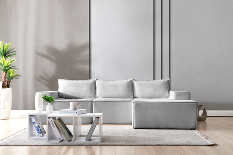 L Shaped Livingroom sofa, Sectional couch, Comfy Chaise Couch, Modern Modular Sofas, Minimalist Couch, Floor couch, Cozy sofa with ottoman