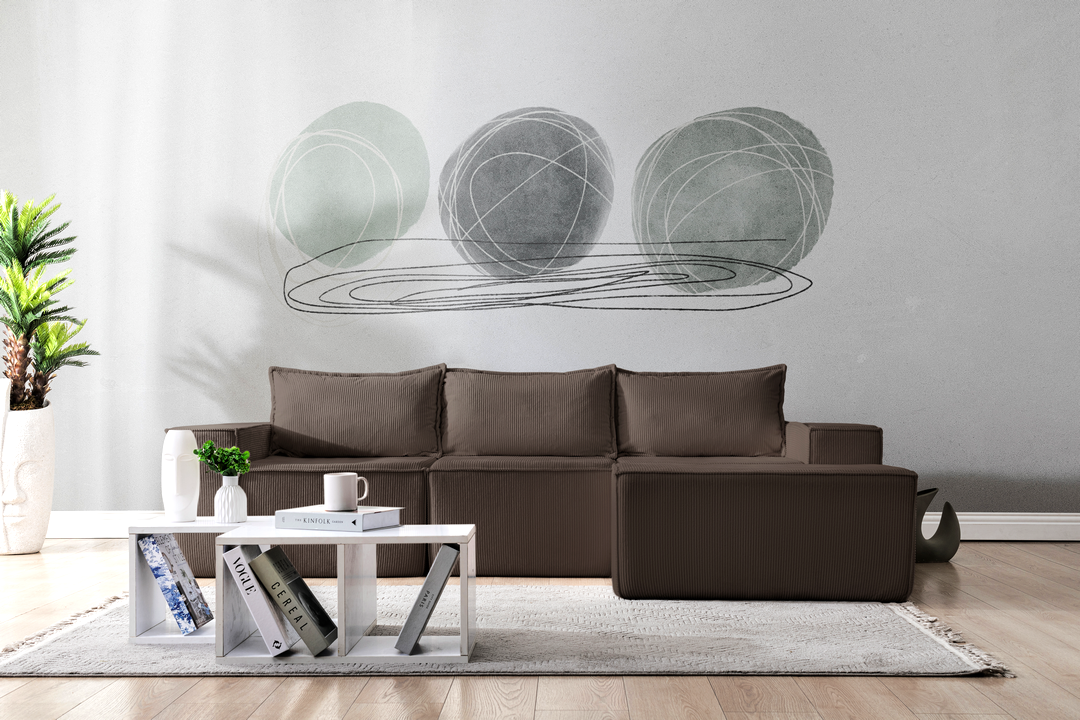 L Shaped Livingroom sofa, Sectional couch, Comfy Chaise Couch, Modern Modular Sofas, Minimalist Couch, Floor couch, Cozy sofa with ottoman