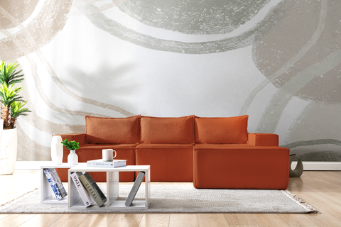 L Shaped Livingroom sofa, Sectional couch, Comfy Chaise Couch, Modern Modular Sofas, Minimalist Couch, Floor couch, Cozy sofa with ottoman