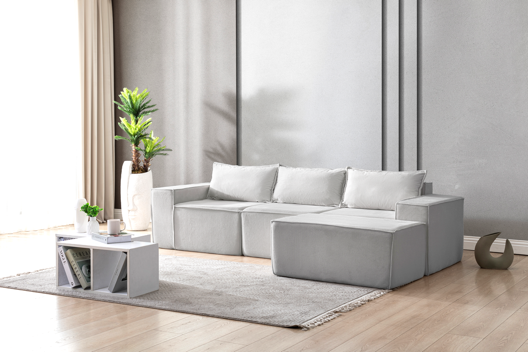 L Shaped Livingroom sofa, Sectional couch, Comfy Chaise Couch, Modern Modular Sofas, Minimalist Couch, Floor couch, Cozy sofa with ottoman