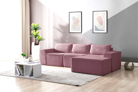L Shaped Livingroom sofa, Sectional couch, Comfy Chaise Couch, Modern Modular Sofas, Minimalist Couch, Floor couch, Cozy sofa with ottoman
