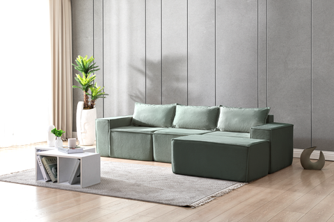 L Shaped Livingroom sofa, Sectional couch, Comfy Chaise Couch, Modern Modular Sofas, Minimalist Couch, Floor couch, Cozy sofa with ottoman