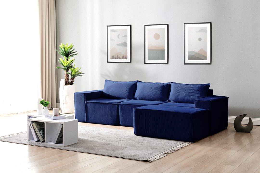 L Shaped Livingroom sofa, Sectional couch, Comfy Chaise Couch, Modern Modular Sofas, Minimalist Couch, Floor couch, Cozy sofa with ottoman