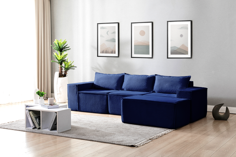 L Shaped Livingroom sofa, Sectional couch, Comfy Chaise Couch, Modern Modular Sofas, Minimalist Couch, Floor couch, Cozy sofa with ottoman