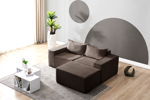 L Shaped Livingroom sofa, Sectional couch, Comfy Chaise Couch, Modern Modular Sofas, Minimalist Couch, Floor couch, Cozy sofa with ottoman