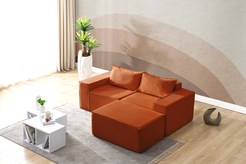 L Shaped Livingroom sofa, Sectional couch, Comfy Chaise Couch, Modern Modular Sofas, Minimalist Couch, Floor couch, Cozy sofa with ottoman