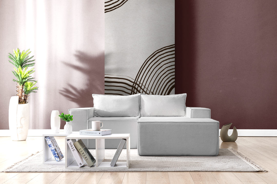 L Shaped Livingroom sofa, Sectional couch, Comfy Chaise Couch, Modern Modular Sofas, Minimalist Couch, Floor couch, Cozy sofa with ottoman