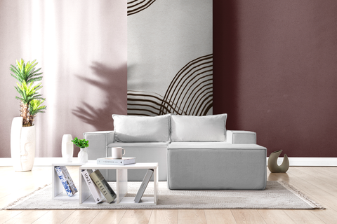 L Shaped Livingroom sofa, Sectional couch, Comfy Chaise Couch, Modern Modular Sofas, Minimalist Couch, Floor couch, Cozy sofa with ottoman