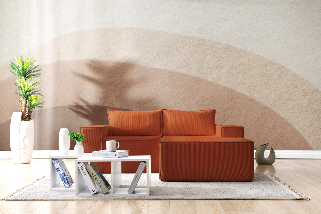 L Shaped Livingroom sofa, Sectional couch, Comfy Chaise Couch, Modern Modular Sofas, Minimalist Couch, Floor couch, Cozy sofa with ottoman