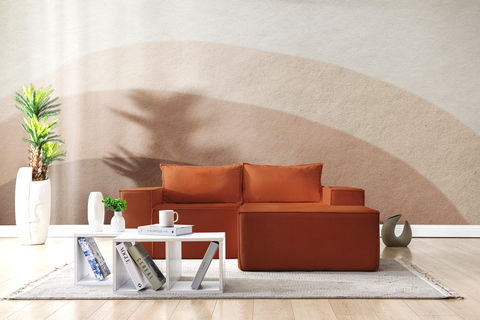 L Shaped Livingroom sofa, Sectional couch, Comfy Chaise Couch, Modern Modular Sofas, Minimalist Couch, Floor couch, Cozy sofa with ottoman