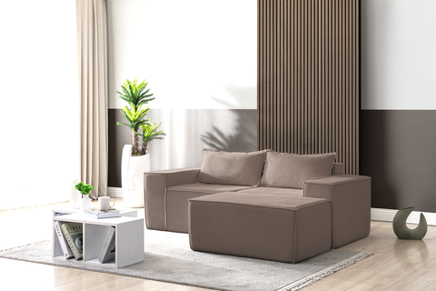 L Shaped Livingroom sofa, Sectional couch, Comfy Chaise Couch, Modern Modular Sofas, Minimalist Couch, Floor couch, Cozy sofa with ottoman