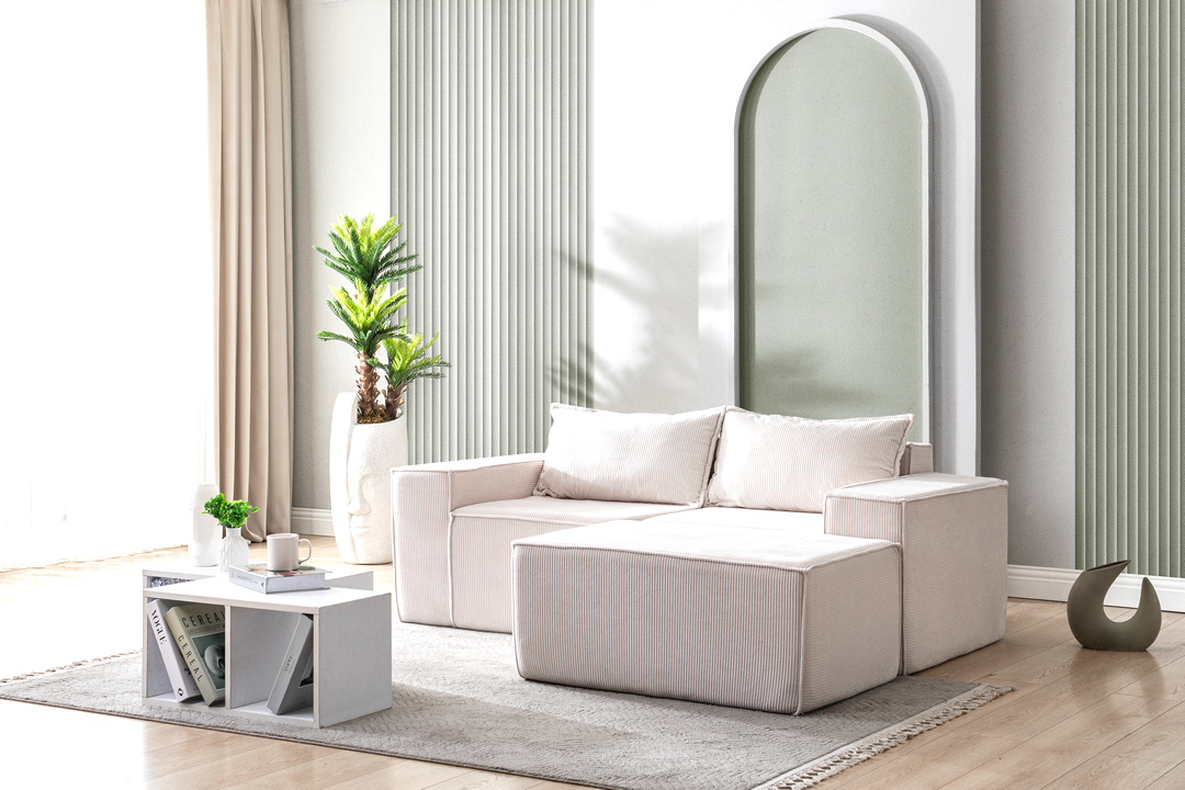 L Shaped Livingroom sofa, Sectional couch, Comfy Chaise Couch, Modern Modular Sofas, Minimalist Couch, Floor couch, Cozy sofa with ottoman