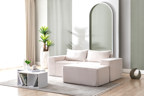 L Shaped Livingroom sofa, Sectional couch, Comfy Chaise Couch, Modern Modular Sofas, Minimalist Couch, Floor couch, Cozy sofa with ottoman
