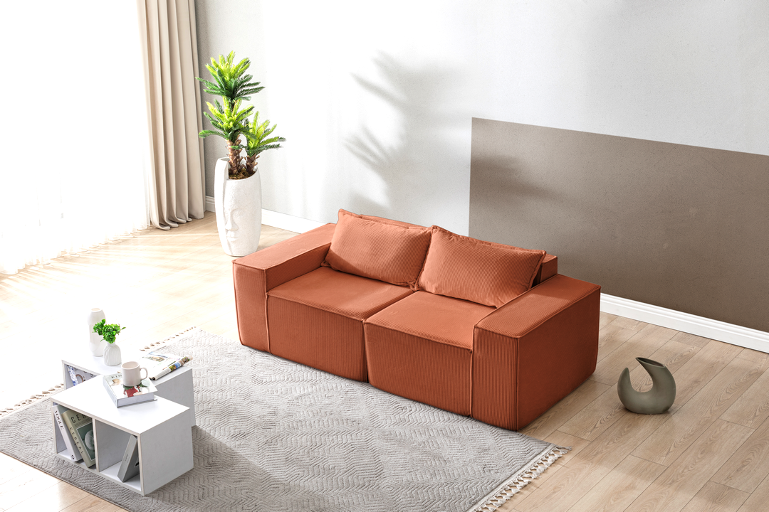 L Shaped Livingroom sofa, Sectional couch, Comfy Chaise Couch, Modern Modular Sofas, Minimalist Couch, Floor couch, Cozy sofa with ottoman