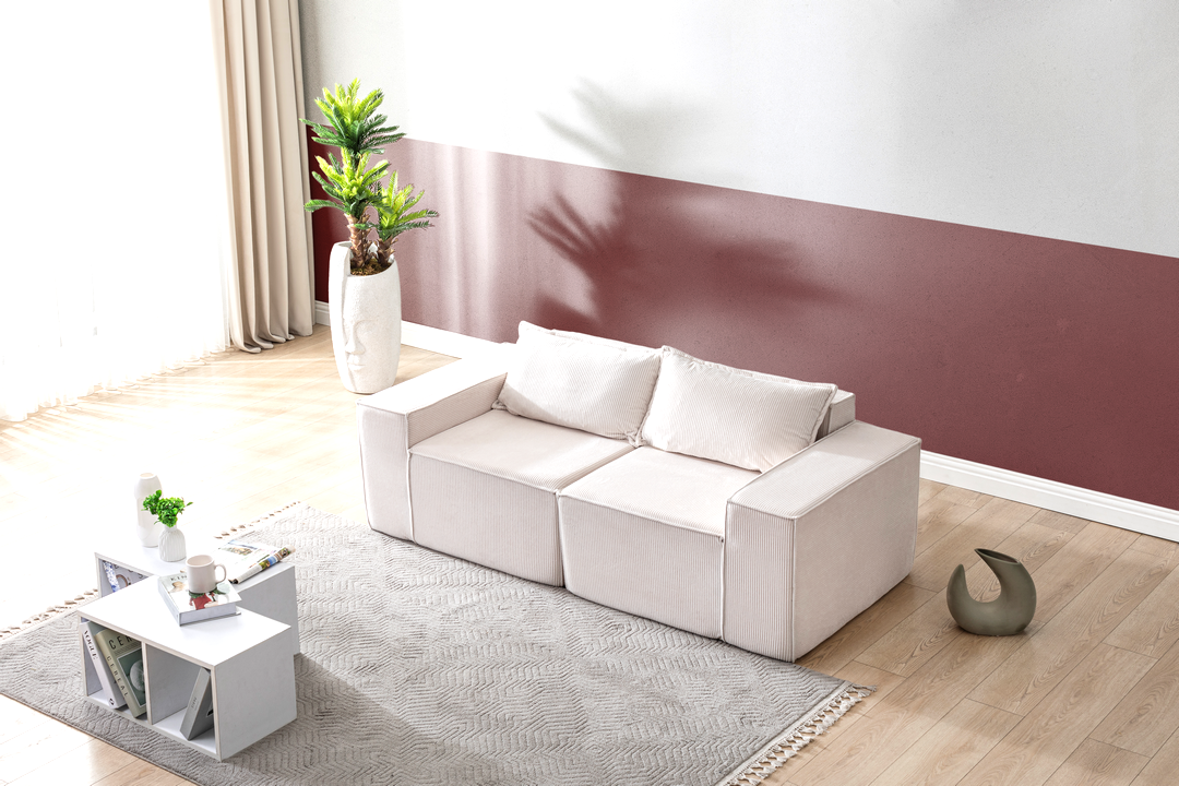 L Shaped Livingroom sofa, Sectional couch, Comfy Chaise Couch, Modern Modular Sofas, Minimalist Couch, Floor couch, Cozy sofa with ottoman