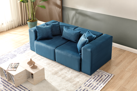 Modern Cloud Sectional Couches for Living Room, Orange Modular Sofa with Ottoman, No Assembly Needed, L Shaped Sectional Couch, Boneless Chaise Lounge