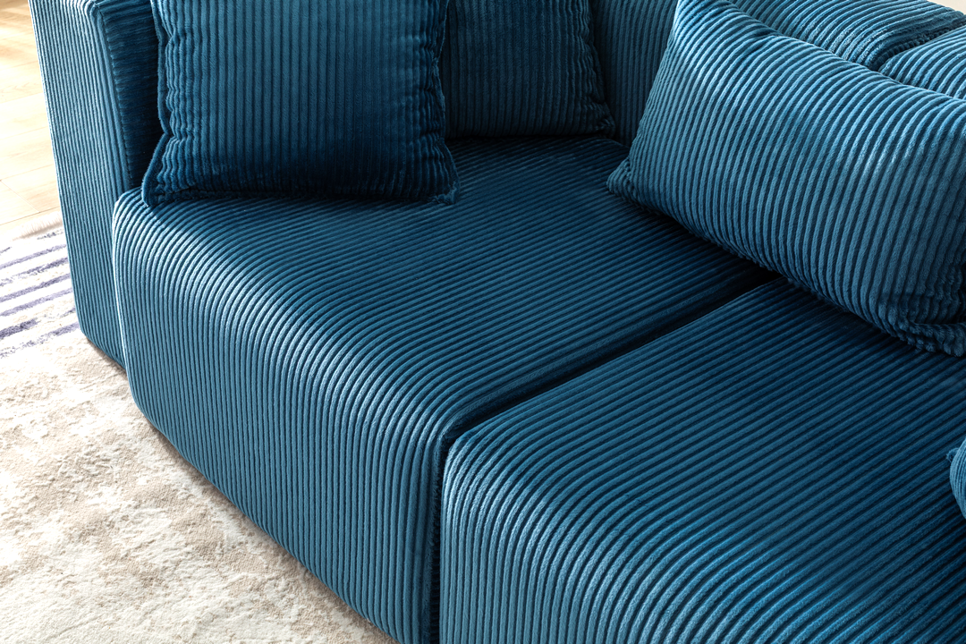 Modern Cloud Sectional Couches for Living Room, Orange Modular Sofa with Ottoman, No Assembly Needed, L Shaped Sectional Couch, Boneless Chaise Lounge