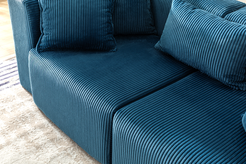 Modern Cloud Sectional Couches for Living Room, Orange Modular Sofa with Ottoman, No Assembly Needed, L Shaped Sectional Couch, Boneless Chaise Lounge