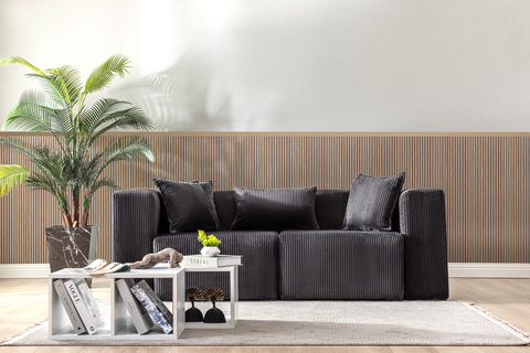 Modern Cloud Sectional Couches for Living Room, Orange Modular Sofa with Ottoman, No Assembly Needed, L Shaped Sectional Couch, Boneless Chaise Lounge
