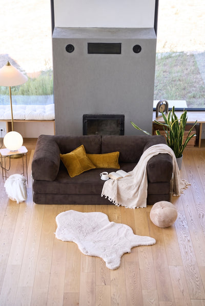 Canapé pouf marron