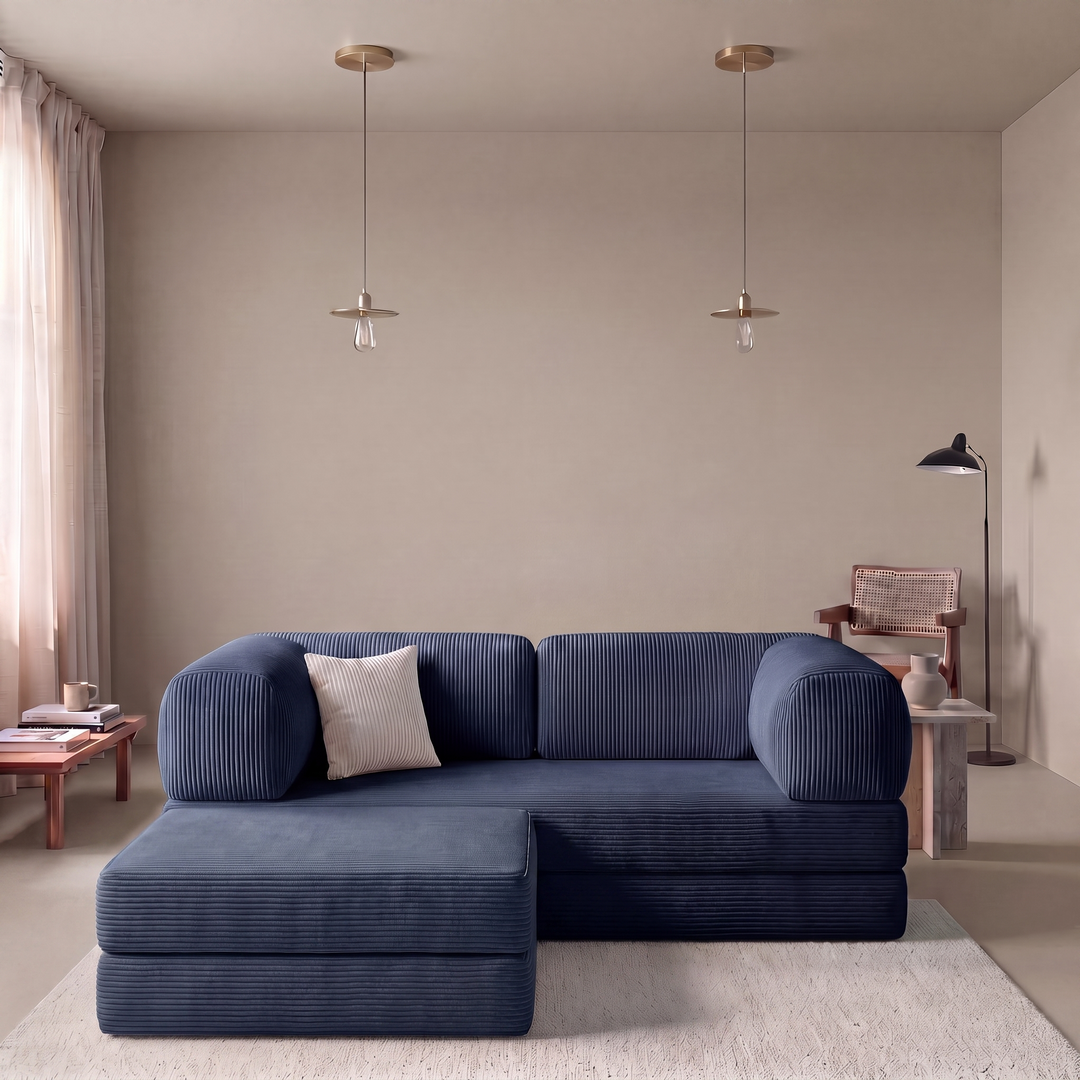 Navy Blue Poufudic Sofa