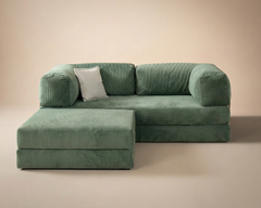 Wassergüner Poufudic L-Sofa