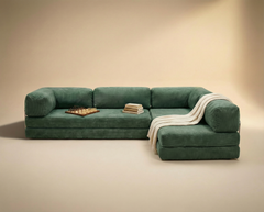Poufudic L Shaped Corner Sofa Water Green