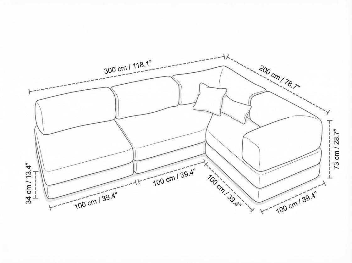 Canyon Sofa Gray dimension diagram 2 of 3