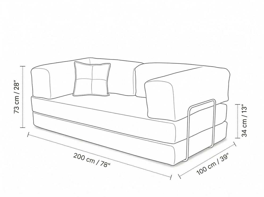 Brick Poufudic Sofa dimension diagram 1 of 6