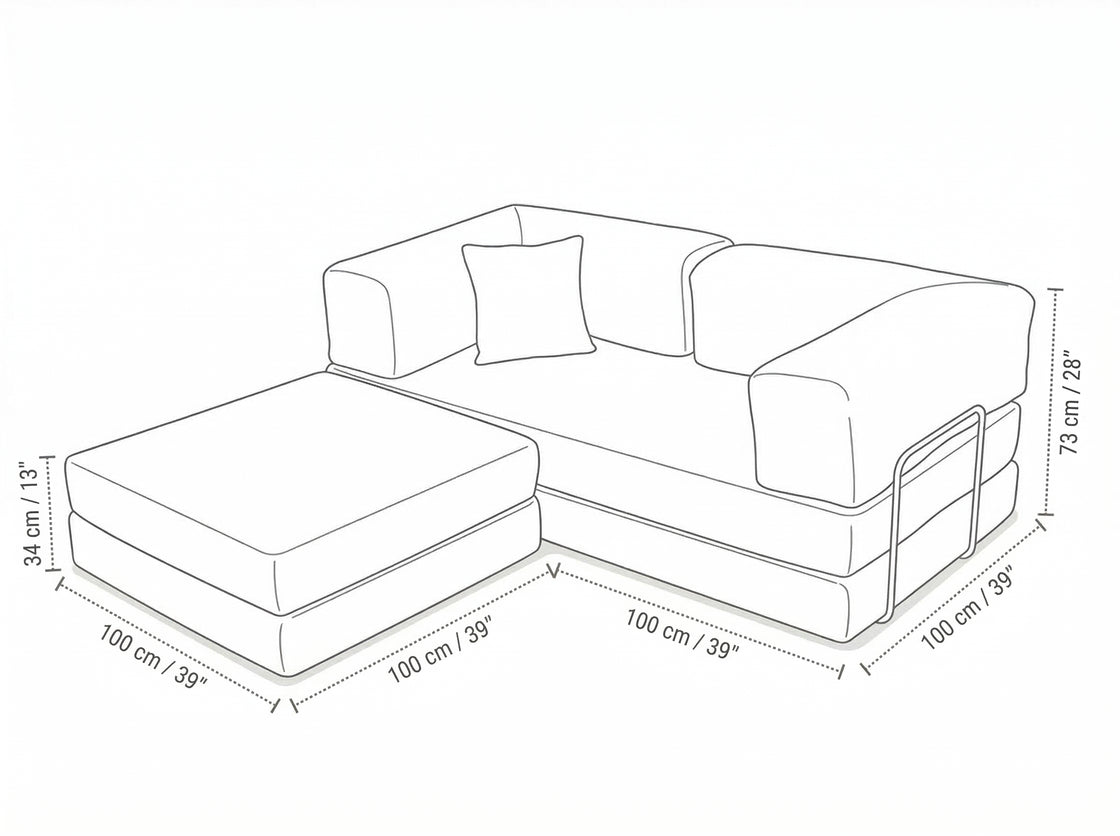 Brick Poufudic Sofa dimension diagram 2 of 6