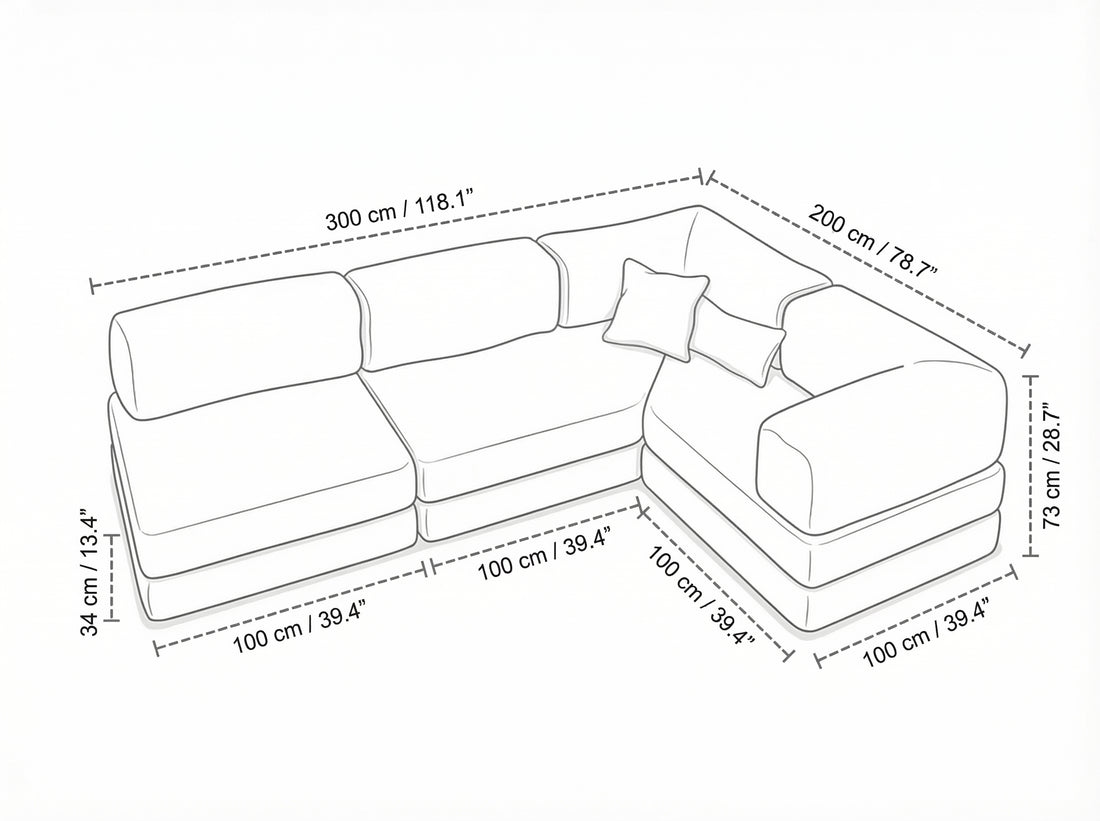 Canyon Sofa Brick — dimensions 2