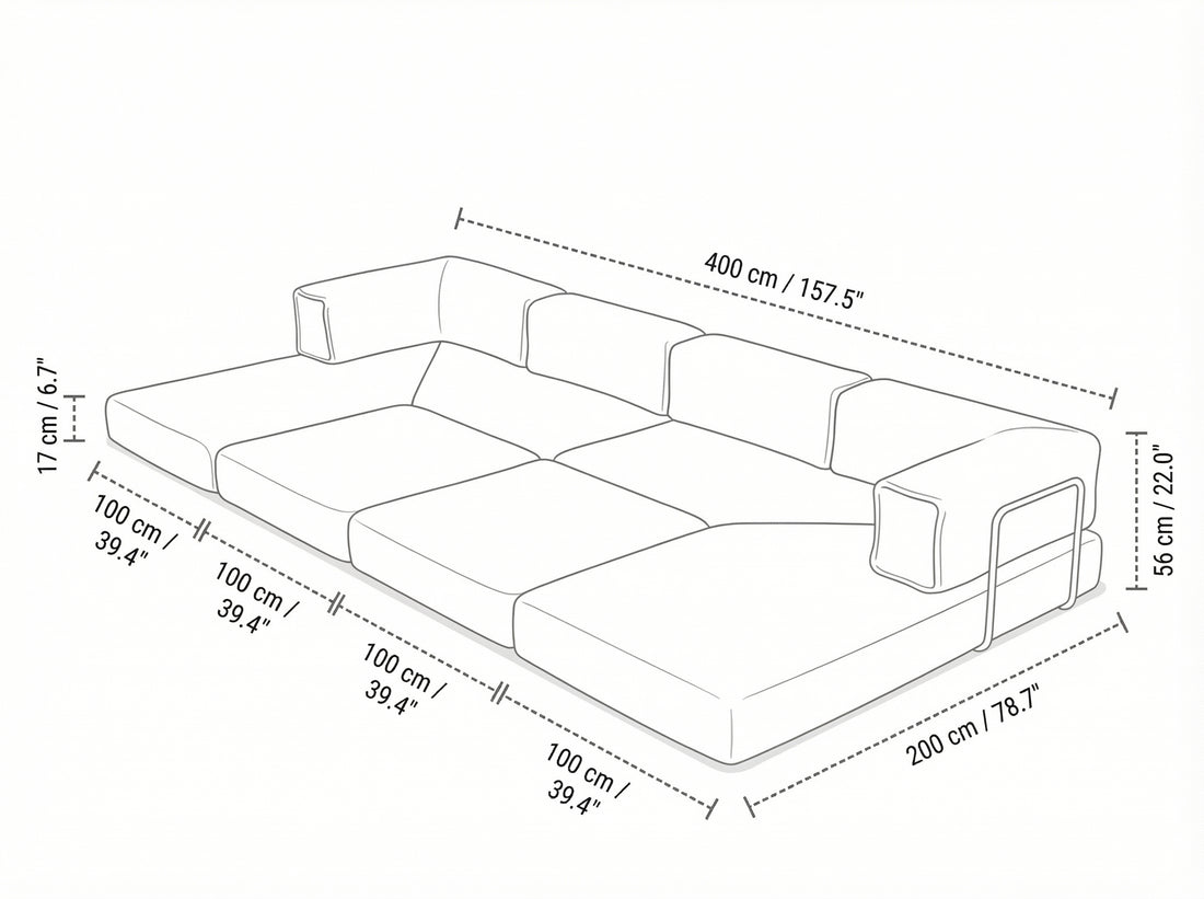 Canyon Sofa Brick — dimensions 3