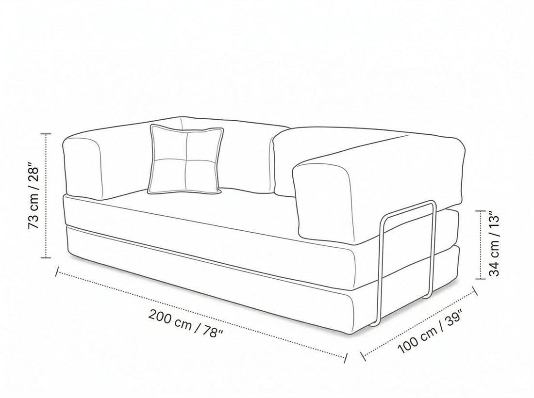 Anthracite Poufudic Sofa — dimensions 1