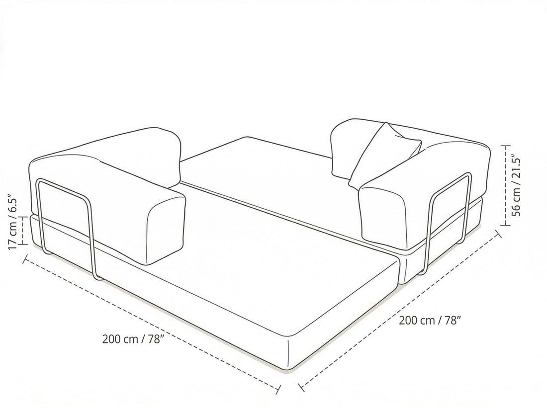Anthracite Poufudic Sofa — dimensions 3