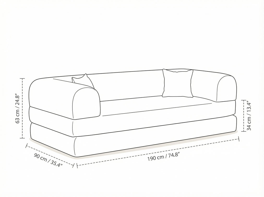 Brick Roma Sofa — dimensions 1