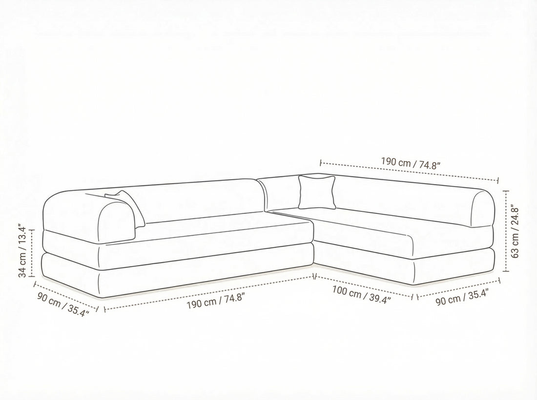 Brick Roma Sofa — dimensions 2