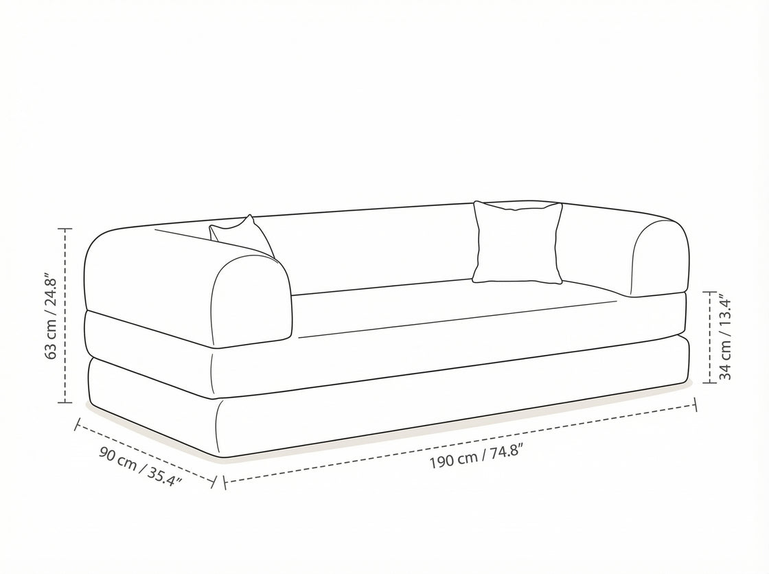 Sofa Roma Ziegel dimension diagram 1 of 2