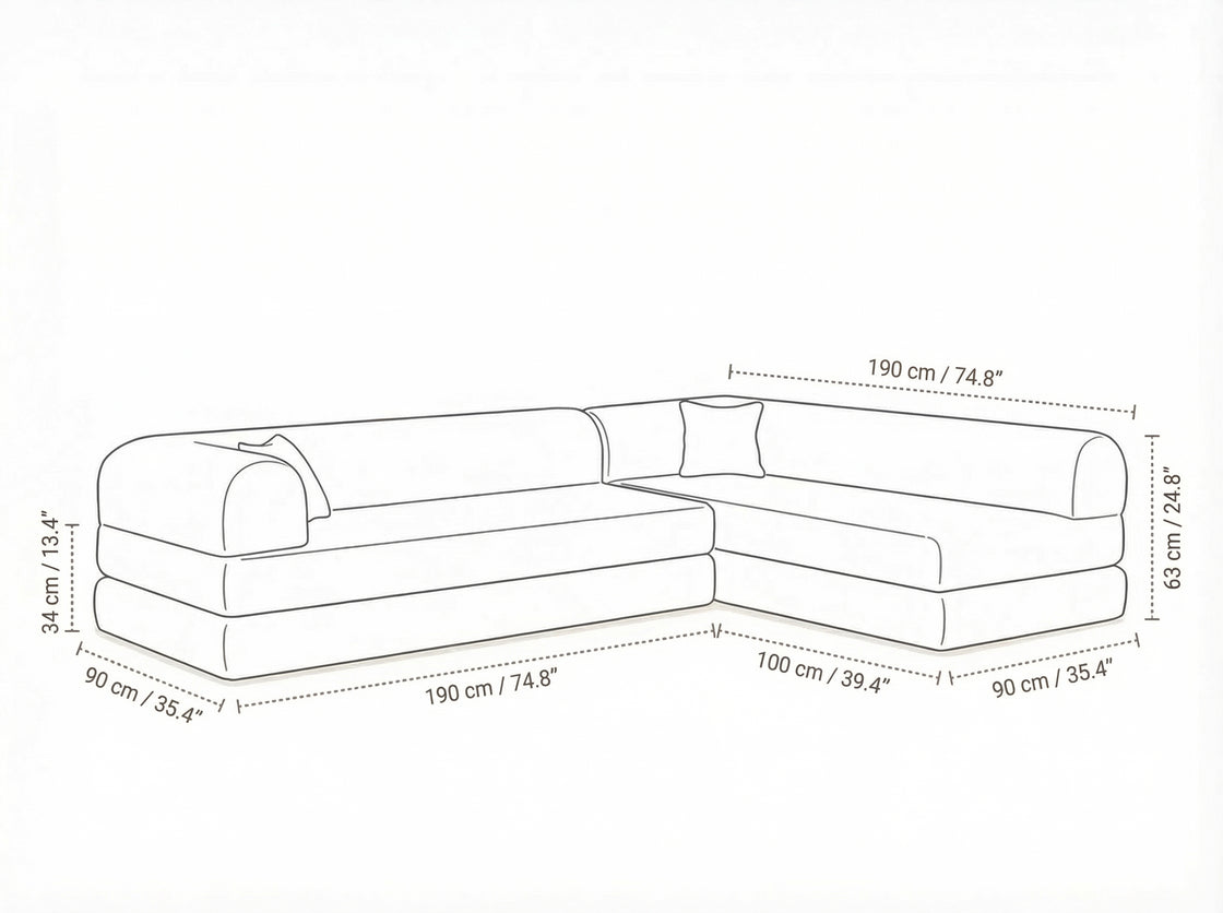 Sofa Roma Ziegel dimension diagram 2 of 2